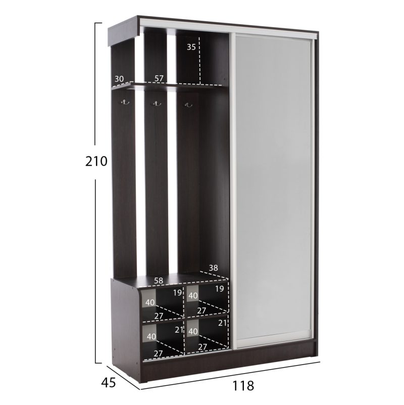 epiplo-eisodoy-me-syromeni-ntoylapa-k-ka-1 ΕΠΙΠΛΟ ΕΙΣΟΔΟΥ ΜΕ ΣΥΡΟΜΕΝΗ ΝΤΟΥΛΑΠΑ Κ ΚΑΘΡΕΦΤΗ DULCE WENGE HM2424.02 118X45X210Yεκ.