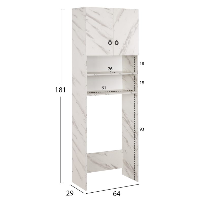 epiplo-plyntirioy-me-rafiantoylapi-leyko-1 ΕΠΙΠΛΟ ΠΛΥΝΤΗΡΙΟΥ ΜΕ ΡΑΦΙΑ&ΝΤΟΥΛΑΠΙ TERRY ΛΕΥΚΟ ΜΑΡΜΑΡΟ ΕΦΕ HM9122.12 64Χ29Χ181Υεκ.