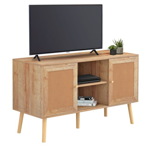 epiplo-tv-melaminis-me-portes-rattan-fb9 ΕΠΙΠΛΟ TV ΜΕΛΑΜΙΝΗΣ COLM ΜΕ ΠΟΡΤΕΣ RATTAN HM9223.11 ΣΕ ΧΡΩΜΑ ΦΥΣΙΚΟ 120x39x56,5Υεκ.