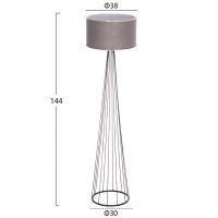 ΦΩΤΙΣΤΙΚΟ ΔΑΠΕΔΟΥ ΜΕΤΑΛΛΙΚΟ ΓΚΡΙ HM7581.01 Φ38x155 εκ.