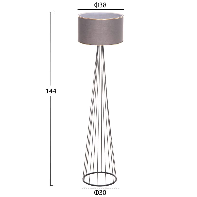 ΦΩΤΙΣΤΙΚΟ ΔΑΠΕΔΟΥ ΜΕΤΑΛΛΙΚΟ ΓΚΡΙ HM7581.01 Φ38x155 εκ.
