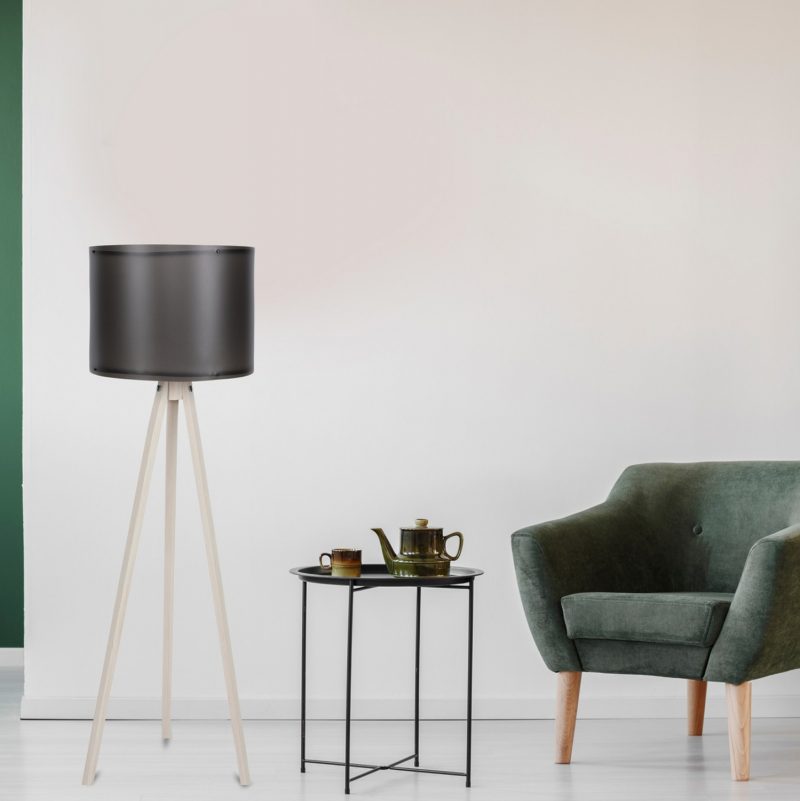 fotistiko-dapedoy-xylino-ekroy-me-mayro-2 ΦΩΤΙΣΤΙΚΟ ΔΑΠΕΔΟΥ ΞΥΛΙΝΟ CAGNEY ΕΚΡΟΥ ΜΕ ΜΑΥΡΟ ΚΑΠΕΛΟ HM7272.17 Φ38x145 εκ.