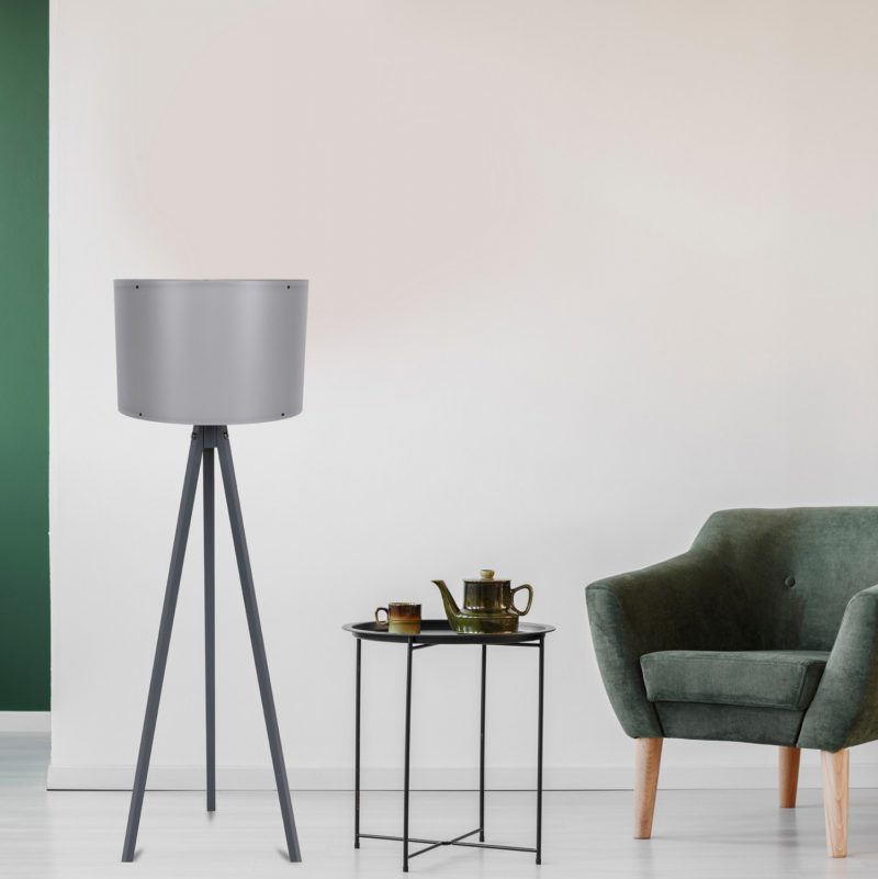 fotistiko-dapedoy-xylino-me-gkri-podia-k-14 ΦΩΤΙΣΤΙΚΟ ΔΑΠΕΔΟΥ ΞΥΛΙΝΟ CAGNEY ΜΕ ΓΚΡΙ ΠΟΔΙΑ ΚΑΙ ΓΚΡΙ ΚΑΠΕΛΟ HM7272.09 Φ38x145 εκ.