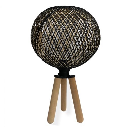 fotistiko-epitrapezio-apo-xylo-kai-schoi ΦΩΤΙΣΤΙΚΟ ΕΠΙΤΡΑΠΕΖΙΟ ΑΠΟ ΞΥΛΟ ΚΑΙ ΣΧΟΙΝΙ ΜΑΥΡΟ HM7378.01 Φ24x42Υ εκ.