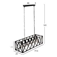 ΦΩΤΙΣΤΙΚΟ ΟΡΟΦΗΣ ΚΡΕΜΑΣΤΟ HM4128 6ΦΩΤΟ-ΜΑΥΡΟΣ ΜΕΤΑΛΛΙΚΟΣ ΣΚΕΛΕΤΟΣ 77,5x25x101Yεκ.