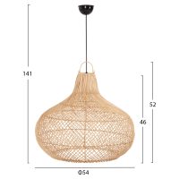 ΦΩΤΙΣΤΙΚΟ ΟΡΟΦΗΣ ΚΡΕΜΑΣΤΟ HM7860 ΦΥΣΙΚΟ RATTAN ΣΕ ΦΥΣΙΚΟ ΧΡΩΜΑ Φ54x46-141Υεκ.