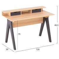 ΓΡΑΦΕΙΟ REXIN HM18290 ΜΕΛΑΜΙΝΗ ΣΕ SONAMA-ΓΚΡΙ 120x19-59x75-85,5ΥΥεκ.