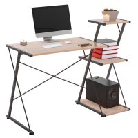 grafeio-fb99317-metalliko-mayro-me-mdf-e ΓΡΑΦΕΙΟ NOREX HM9317 ΜΕΤΑΛΛΙΚΟ ΜΑΥΡΟ ΜΕ MDF ΕΠΙΦΑΝΕΙΑ ΣΕ ΟΑΚ 116X48X89,5Υεκ.