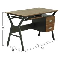 ΓΡΑΦΕΙΟ VITINO HM2130.03 ΜΕΛΑΜΙΝΗ-ΜΕΤΑΛΛΟ ΣΕ ΚΑΡΥΔΙ-ΓΚΡΙ 120X60X76εκ.