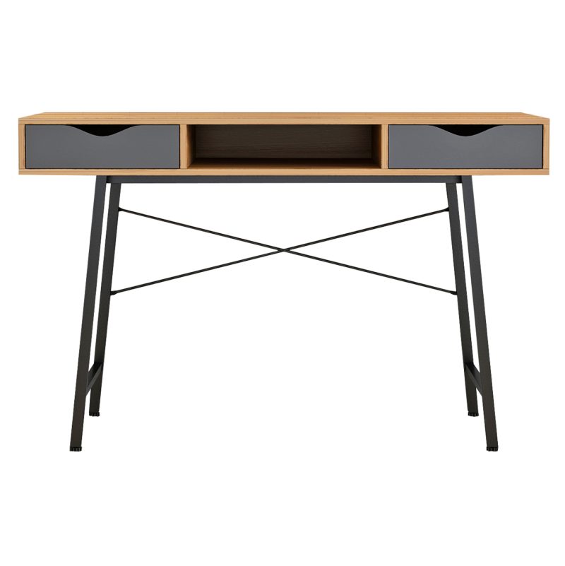 ΓΡΑΦΕΙΟ ΚΑΡΥΔΙ-ΓΚΡΙ ΜΕ ΜΑΥΡΟ ΜΑΤ ΣΚΕΛΕΤΟ HM2128.03 120x48x76,5Υ εκ.