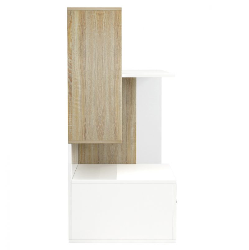 ΓΡΑΦΕΙΟ ΜΕΛΑΜΙΝΗΣ ΜΕ ΒΙΒΛΙΟΘΗΚΗ SYNDYA HM8993.02 ΛΕΥΚΟ SONAMA 149x48x105Y εκ.