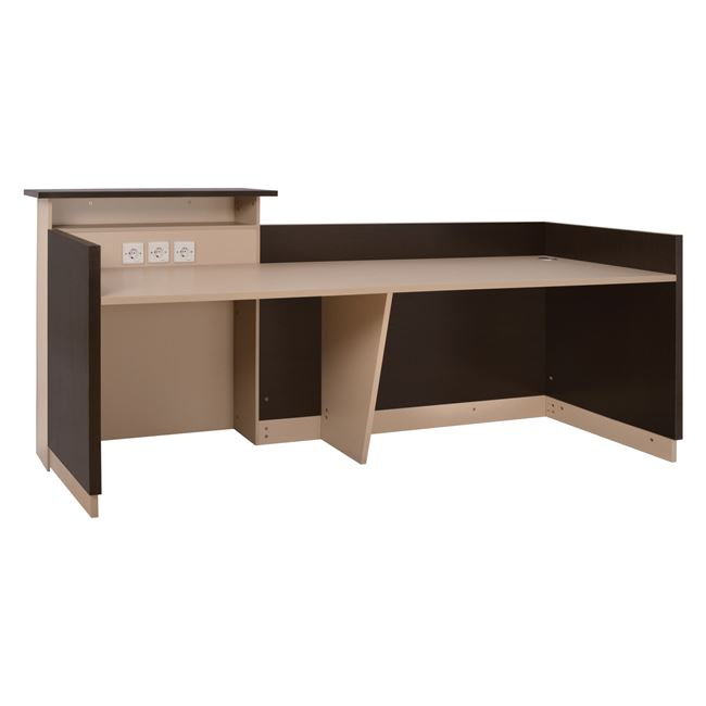 ΓΡΑΦΕΙΟ ΥΠΟΔΟΧΗΣ DALTON HM2068.01 ΜΕΛΑΜΙΝΗ ΣΕ WENGE-ΜΠΕΖ 240x80x106Υεκ.