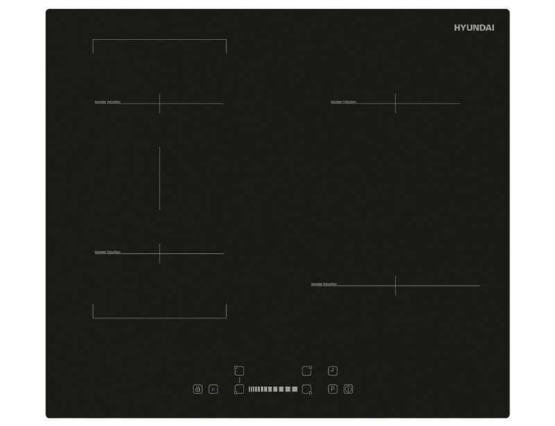 Επαγωγικές εστίες Hyundai HBIH22-05IHBL με πλάτος 60cm και 4 ζώνες μαγειρέματος