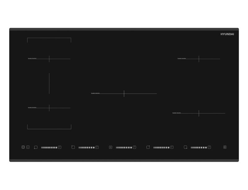 Επαγωγικές εστίες Hyundai HBIH20-95GL με πλάτος 90cm και 5 ζώνες μαγειρέματος