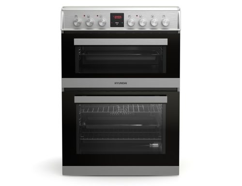 Κουζίνα Hyundai HCV22-70L60N-DUAL/X με 2 φούρνους (61L + 37L), κεραμικές εστίες, οθόνη αφής προγραμματισμού και ενεργειακή κλάση Α