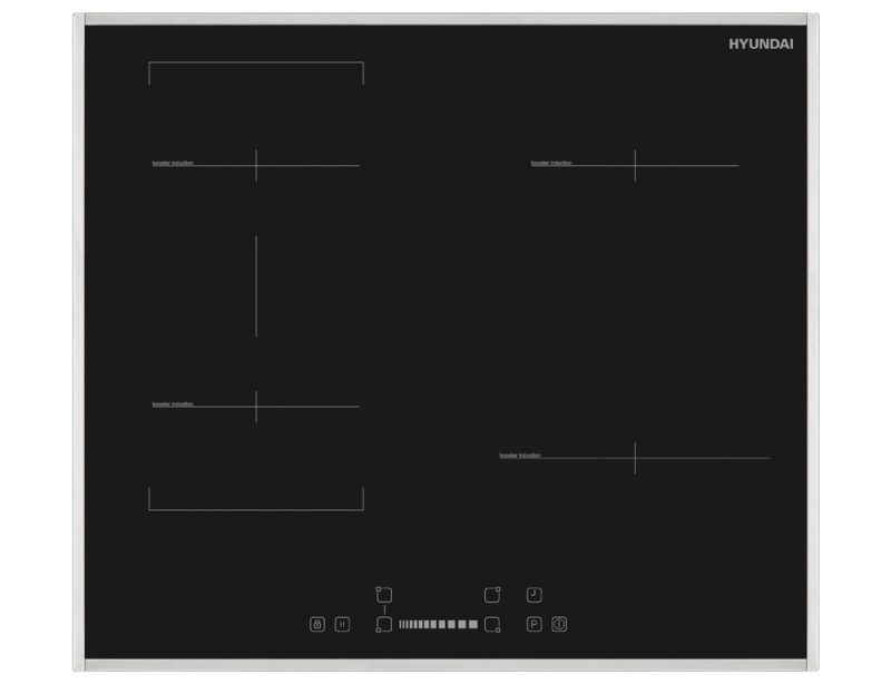 Επαγωγικές εστίες Hyundai HBIH22-05IHBL/X με πλάτος 60cm και 4 ζώνες μαγειρέματος