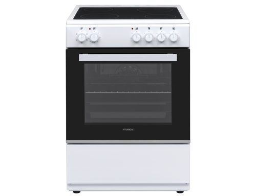 Κουζίνα Hyundai HCVC24V-7260VS/W με κεραμικές εστίες, χωρητικότητα φούρνου 69L, 5 λειτουργίες ψησίματος και ενεργειακή κλάση Α