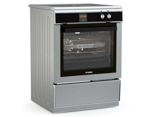 Κουζίνα Hyundai HCIN23-7261I/XT με πολυλειτουργικό φούρνο, επαγωγικές εστίες, χωρητικότητα φούρνου 69L, 9 λειτουργίες ψησίματος, μηχανισμό σούβλας και ενεργειακή κλάση Α