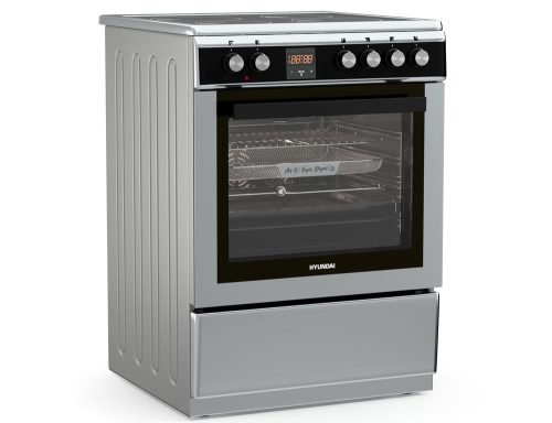 Κουζίνα Hyundai HCIN23-7260I/X με πολυλειτουργικό φούρνο, επαγωγικές εστίες, χωρητικότητα φούρνου 69L, 9 λειτουργίες ψησίματος, μηχανισμό σούβλας και ενεργειακή κλάση Α
