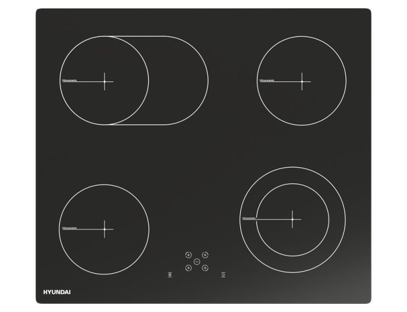 Εντοιχιζόμενες Κεραμικές εστίες Hyundai HBIH24S-06V με πλάτος 60cm και 6 ζώνες μαγειρέματος