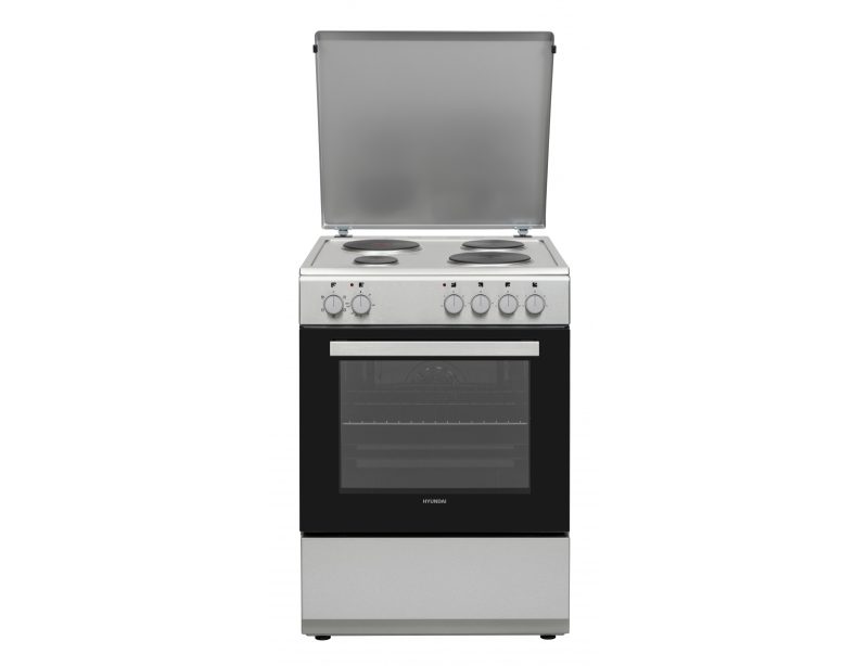 Κουζίνα Hyundai HCMU24V-7260E/S με ηλεκτρικό φούρνο, εμαγιέ εστίες, χωρητικότητα φούρνου 69L, 5 λειτουργίες ψησίματος και ενεργειακή κλάση Α