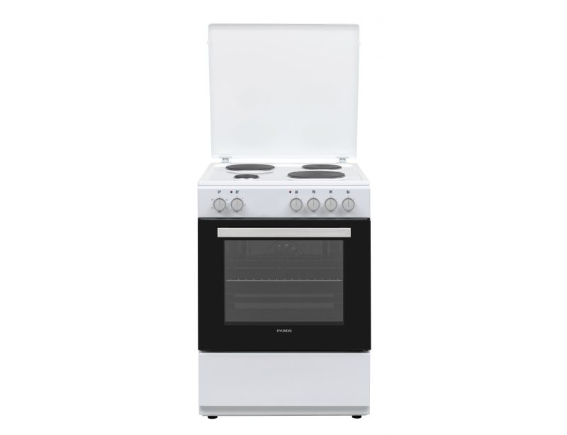 Κουζίνα Hyundai HCMU24V-7260E/W με ηλεκτρικό φούρνο, εμαγιέ εστίες, χωρητικότητα φούρνου 69L, 5 λειτουργίες ψησίματος και ενεργειακή κλάση Α