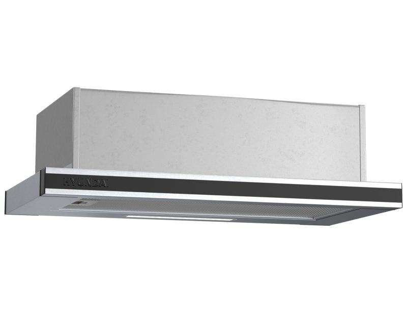 Απορροφητήρας Hyundai HHD24-TL7061B/GL με πλάτος 60cm και απορροφητική ισχύ 450 m³/h - Inox Frame & Black Glass
