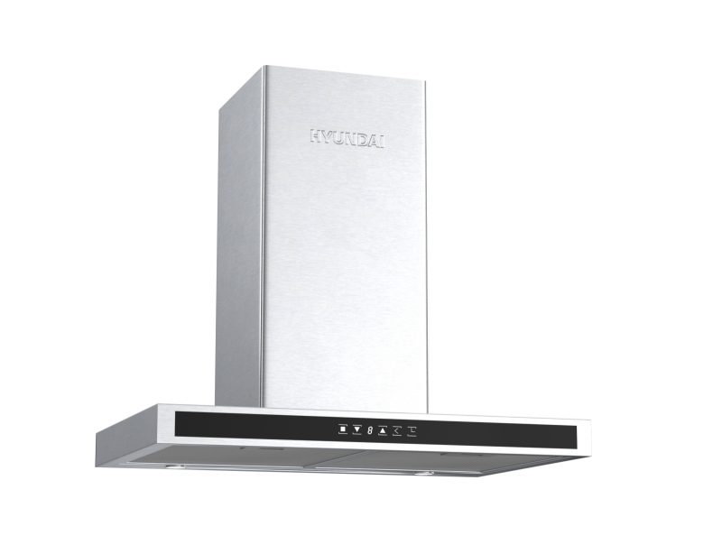 Απορροφητήρας Hyundai HHD24-T9661B/GL με πλάτος 60cm και απορροφητική ισχύ 650 m³/h - Inox Frame & Black Glass Panel