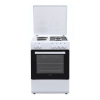 Κουζίνα Hyundai HCGC25V-72622E/W με πολυλειτουργικό φούρνο, μικτές εστίες, χωρητικότητα φούρνου 65L, 9 λειτουργίες ψησίματος και ενεργειακή κλάση Α