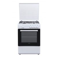 Κουζίνα Hyundai HCGC25V-72604G/W με φούρνο και εστίες αερίου, χωρητικότητα φούρνου 75L, 5 διαφορετικές εντάσεις φωτιάς και ενεργειακή κλάση Α