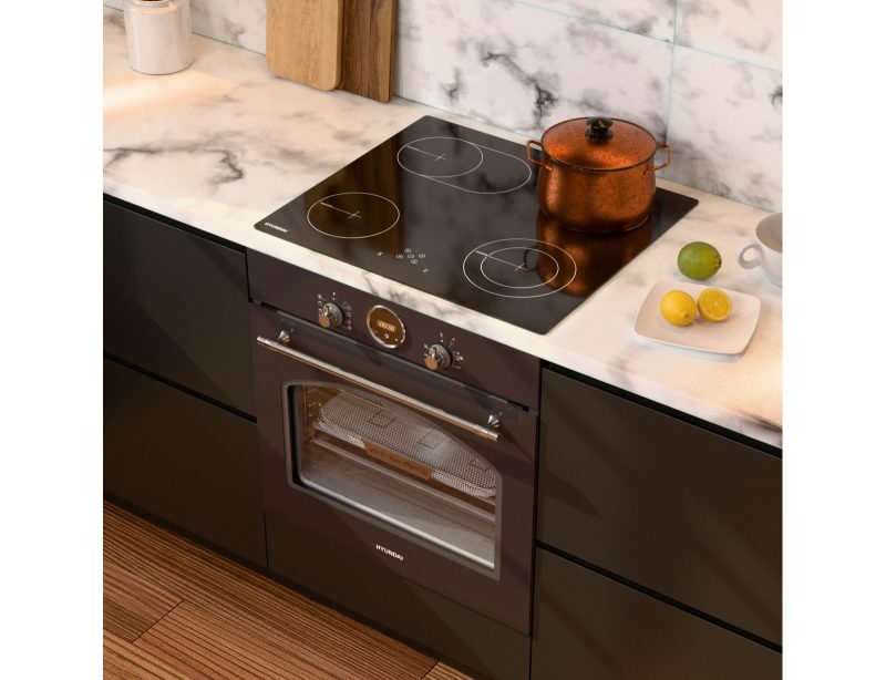 Εντοιχιζόμενες Κεραμικές εστίες Hyundai HBIH24S-06V με πλάτος 60cm και 6 ζώνες μαγειρέματος