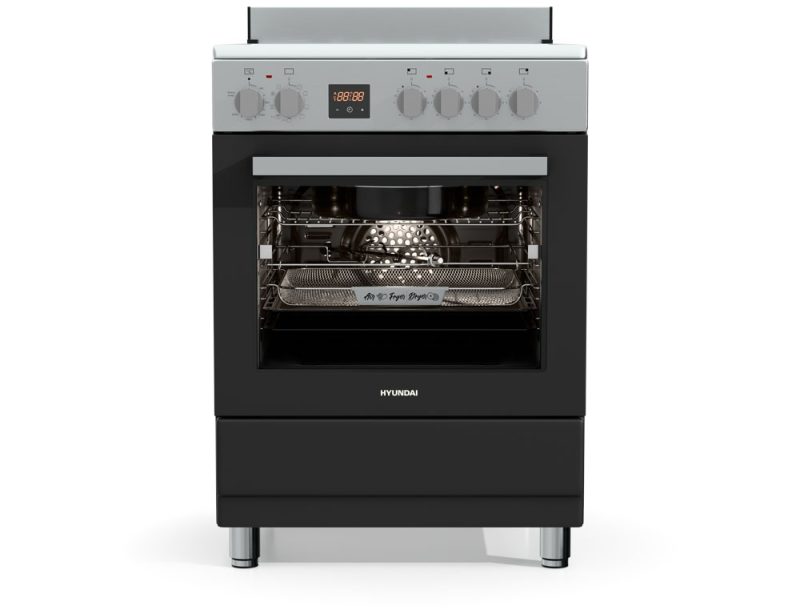 Κουζίνα Hyundai HCVR24S-6060V/AN με 6 κεραμικές Ζώνες, χωρητικότητα φούρνου 60L, μηχανισμό σούβλας και ενεργειακή κλάση Α