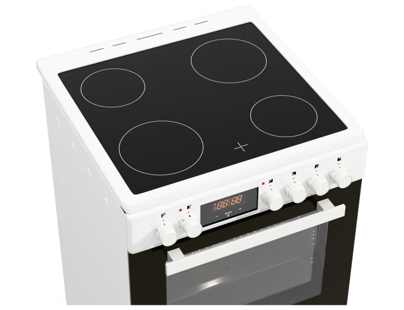 Κουζίνα Hyundai HCVC24V-7260V/W με κεραμικές εστίες, χωρητικότητα φούρνου 69L, 5 λειτουργίες ψησίματος και ενεργειακή κλάση Α