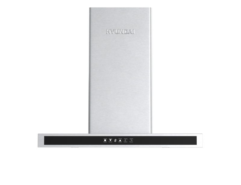 Απορροφητήρας Hyundai HHD24-T9661B/GL με πλάτος 60cm και απορροφητική ισχύ 650 m³/h - Inox Frame & Black Glass Panel