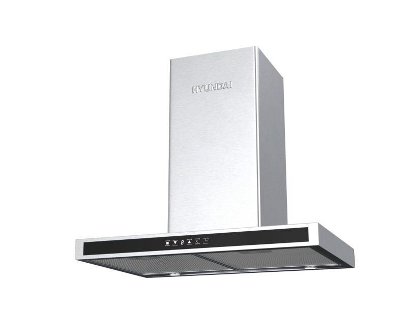 Απορροφητήρας Hyundai HHD24-T9661B/GL με πλάτος 60cm και απορροφητική ισχύ 650 m³/h - Inox Frame & Black Glass Panel