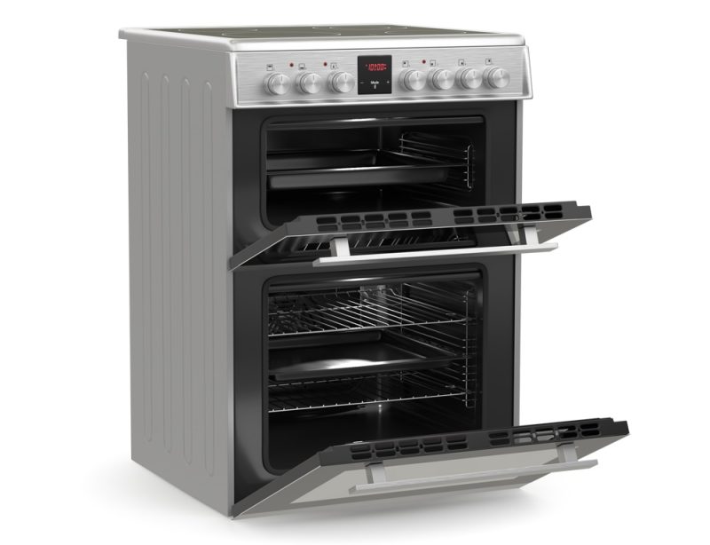 Κουζίνα Hyundai HCV22-70L60N-DUAL/X με 2 φούρνους (61L + 37L), κεραμικές εστίες, οθόνη αφής προγραμματισμού και ενεργειακή κλάση Α