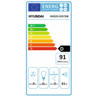 Απορροφητήρας Hyundai HHD23-S5572W με πλάτος 70cm και απορροφητική ισχύ 450 m³/h - White