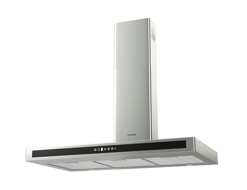 Απορροφητήρας Hyundai HHD21-T3690ET/GLX με πλάτος 90cm και απορροφητική ισχύ 520 m³/h - Inox