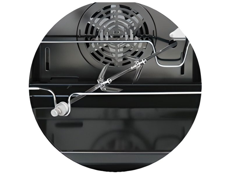 Κουζίνα Hyundai HCVC23-7260V/XP με πολυλειτουργικό φούρνο, κεραμικές εστίες, χωρητικότητα φούρνου 69L, 9 λειτουργίες ψησίματος, μηχανισμό σούβλας και ενεργειακή κλάση Α