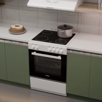 Κουζίνα Hyundai HCVC24V-7260VS/W με κεραμικές εστίες, χωρητικότητα φούρνου 69L, 5 λειτουργίες ψησίματος και ενεργειακή κλάση Α