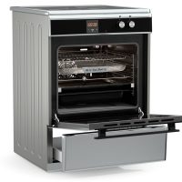 Κουζίνα Hyundai HCIN23-7261I/XT με πολυλειτουργικό φούρνο, επαγωγικές εστίες, χωρητικότητα φούρνου 69L, 9 λειτουργίες ψησίματος, μηχανισμό σούβλας και ενεργειακή κλάση Α