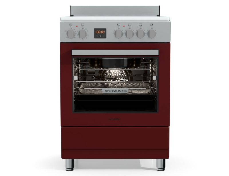 Κουζίνα Hyundai HCVR24S-6060V/G με 6 κεραμικές Ζώνες, χωρητικότητα φούρνου 60L, μηχανισμό σούβλας και ενεργειακή κλάση Α