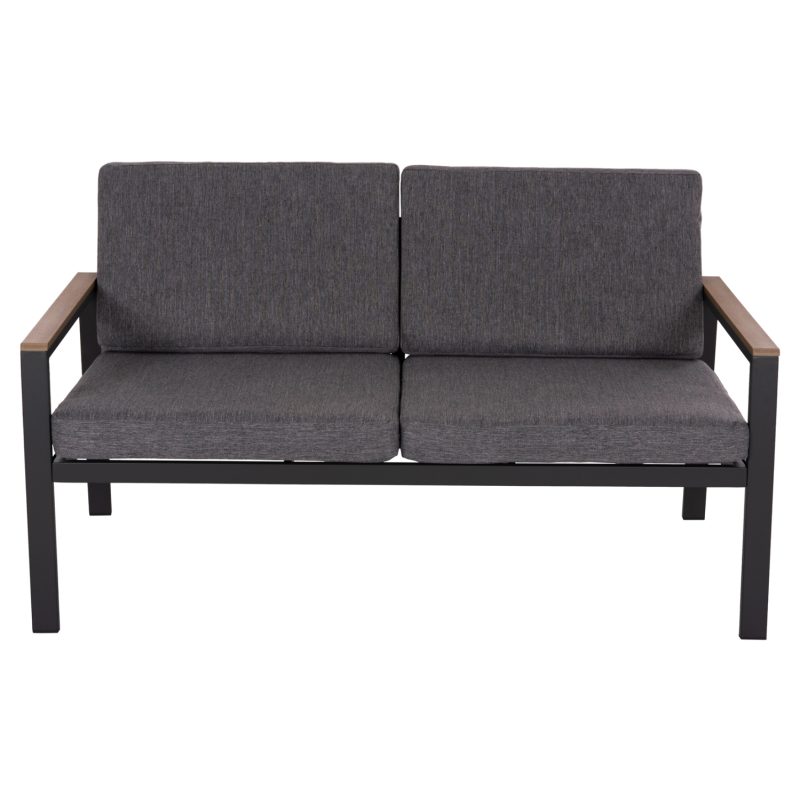 ΚΑΝΑΠΕΣ 2-ΘΕΣΙΟΣ SAFIN HM6279.03 ΑΛΟΥΜΙΝΙΟ & ΜΑΞΙΛΑΡΙΑ ΣΕ ΑΝΘΡΑΚΙ 140x70x77Υεκ