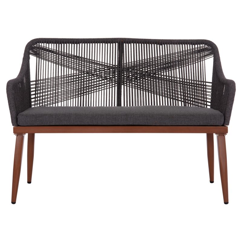 ΚΑΝΑΠΕΣ 2ΘΕΣΙΟΣ MYRTIA HM5550.11 AΛΟΥΜΙΝΙΟ ΚΑΦΕ--ΑΝΘΡΑΚΙ P.E. ΣΧΟΙΝΙ 123x61x90Υεκ