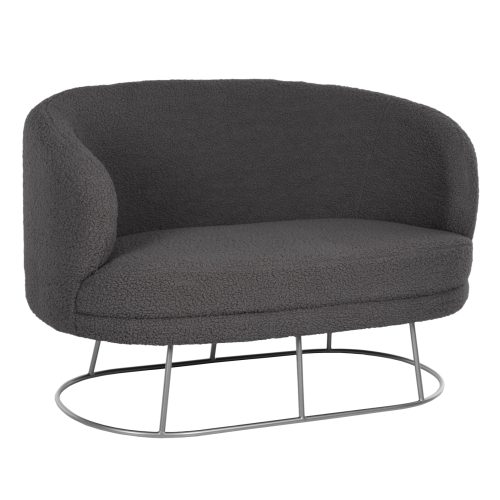 kanapes-2thesios-fb9849221-gkri-mpoykle- ΚΑΝΑΠΕΣ 2ΘΕΣΙΟΣ ARIEN HM8492.21 ΓΚΡΙ ΜΠΟΥΚΛΕ ΜΕ ΑΣΗΜΙ ΒΑΣΗ 130X75X85Yεκ.