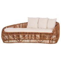 ΚΑΝΑΠΕΣ-ΑΝΑΚΛΙΝΤΡΟ LANTRY HM5991 ΦΥΣΙΚΟ RATTAN- ΛΕΥΚΑ ΜΑΞΙΛΑΡΙΑ 215x60x78Yεκ.