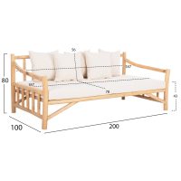 kanapes-fb99339-apo-masif-xylo-teak-fysi-1 ΚΑΝΑΠΕΣ ΤΡΙΘΕΣΙΟΣ TORC HM9339 ΑΠΟ ΜΑΣΙΦ ΞΥΛΟ TΕΑK ΦΥΣΙΚΟ - ΛΕΥΚΟ 200x100x80Yεκ.