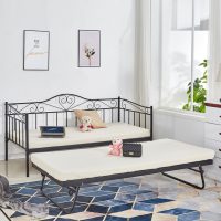 ΚΑΝΑΠΕΣ ΚΡΕΒΑΤΙ MAEKO 190Χ90 ΜΑΥΡΟΣ +ΕΠΕΚΤ/ΜΕΝΟ ΒΟΗΘΗΤΙΚΟ ΚΡΕΒΑΤΙ 85Χ185 HM571.01