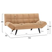 kanapes-krebati-3thesios-apo-beloydo-mpe-1 ΚΑΝΑΠΕΣ ΚΡΕΒΑΤΙ 3ΘΕΣΙΟΣ ΑΠΟ ΒΕΛΟΥΔΟ ΜΠΕΖ HM3167.07 182Χ80Χ88Υ εκ.