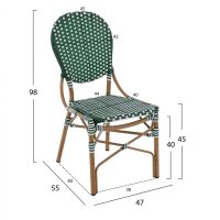 karekla-aloyminioy-me-wicker-prasino-ley-1 ΚΑΡΕΚΛΑ ΑΛΟΥΜΙΝΙΟΥ BAMBOO LOOK ΜΕ WICKER ΠΡΑΣΙΝΟ ΛΕΥΚΟ HM5792.01 47x55x98 εκ.